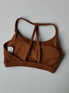Nude Gathering Sports Bra Women's Sexy Back Shockproof Fitne