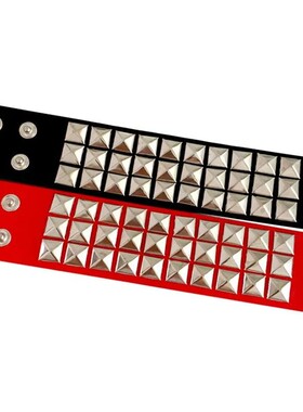 New Unique 3 Row Cuspidal Spikes Rivet Stud Wide Cuff Leathe