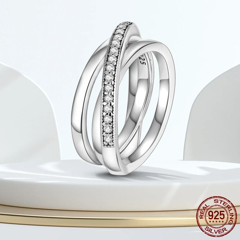 Sale Stackable infinite Heart Daisy Flower Ring F - 图0