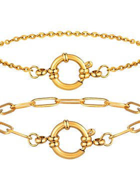 Exquisite Small Square Chain Bracelet for Women Girls, Gold