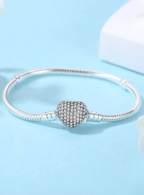 Original 925 Sterling Silver Bracelets Bangles Love Heart Cl