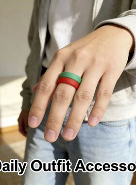 10 pcs/set Sporty Colored Silicone Rings Women's Wedding Rin