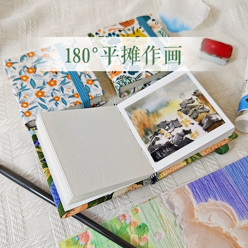 Маленькая ткань, хлопковая акварель, карманный блокнот, художественная портативная книга с картинками для путешествий, граффити, 300G, против морщин