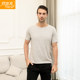 Yiershuang men's pure cotton old man's shirt dad's round neck short-sleeved loose large size middle-aged and elderly thin undershirt MD8201