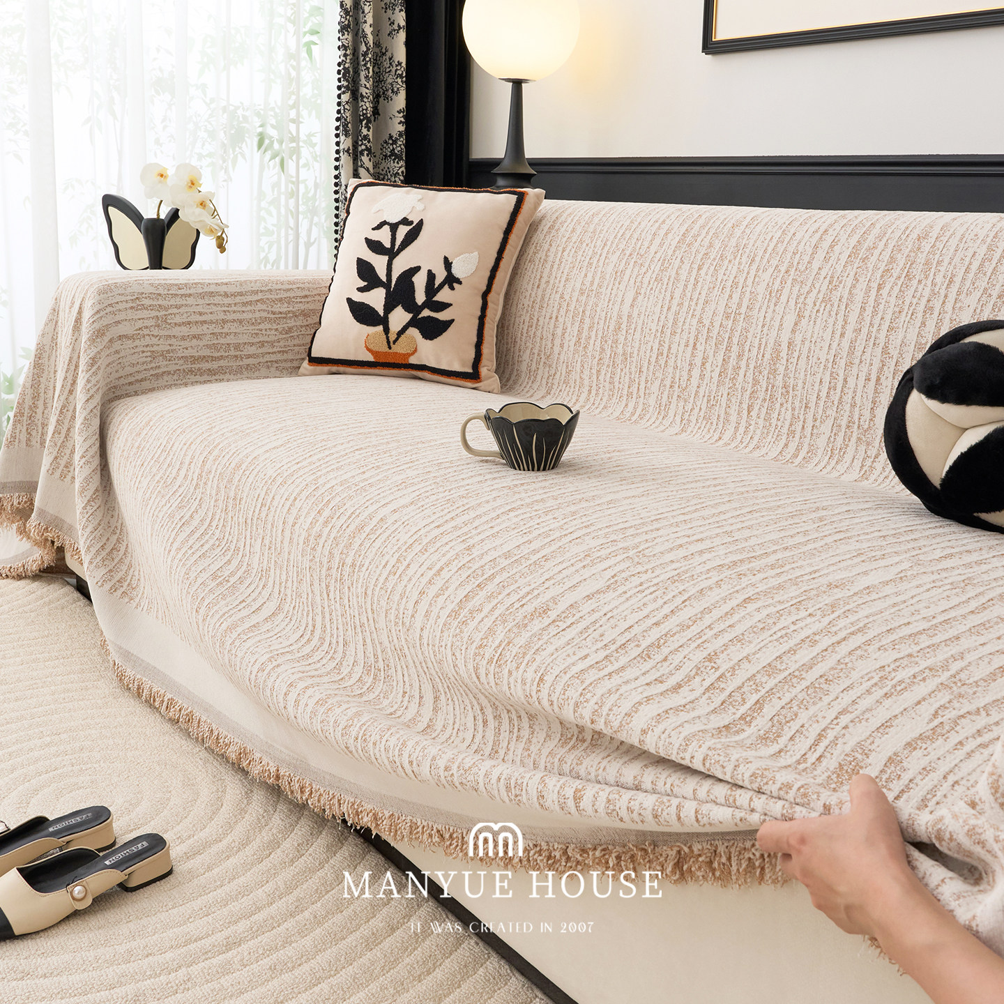 蔓越家 雪尼尔沙发巾全铺沙发盖布沙发套罩四季款沙发垫子防猫抓,淘宝优惠券,粉丝福利购,淘宝优惠卷