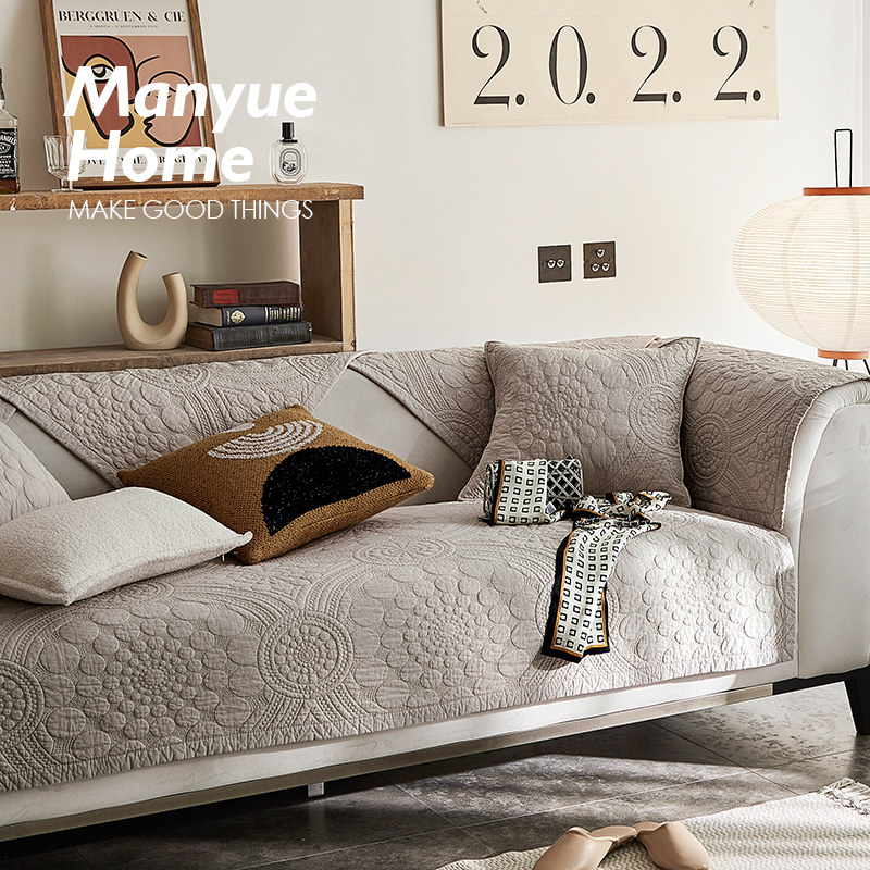 蔓越家夏季复古侘寂风沙发垫全棉简约坐垫沙发套罩靠背巾纯棉座垫,淘宝优惠券,粉丝福利购,淘宝优惠卷