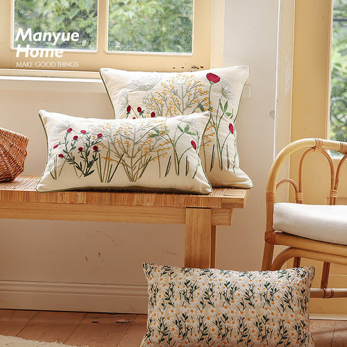 蔓越家 春日花园 全棉碎花抱枕客厅沙发靠枕床头靠垫抱枕套不含芯 - 图2