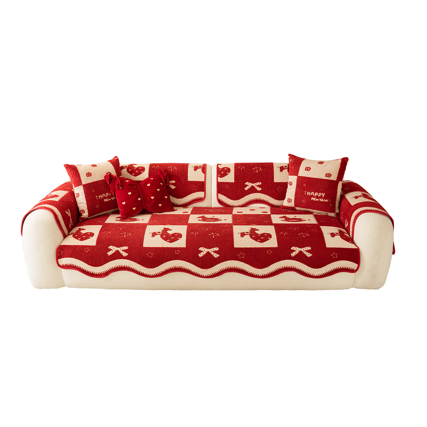 蔓越家马年氛围感异形沙发垫客厅沙发套罩巾坐垫布艺直排沙发垫子,淘宝优惠券,粉丝福利购,淘宝优惠卷