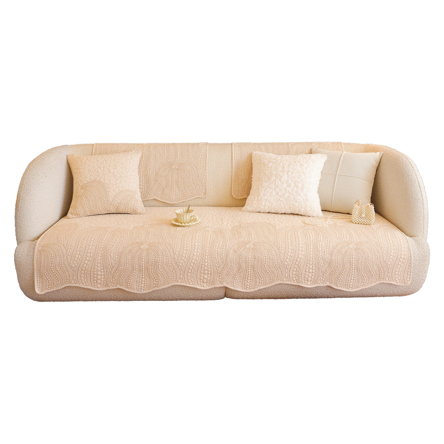 蔓越家 万圣南瓜 全棉沙发垫四季通用防滑坐垫沙发套罩巾垫子机洗,淘宝优惠券,粉丝福利购,淘宝优惠卷