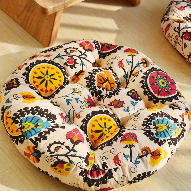 Cotton and linen retro futon beautiful butt cushions bay window tatami