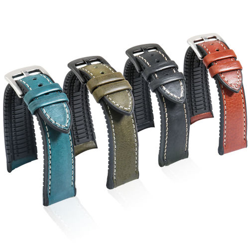 真皮手表带硅胶防水橡胶表带男代用万国 天梭 欧米茄 沛纳海表带 - 图3