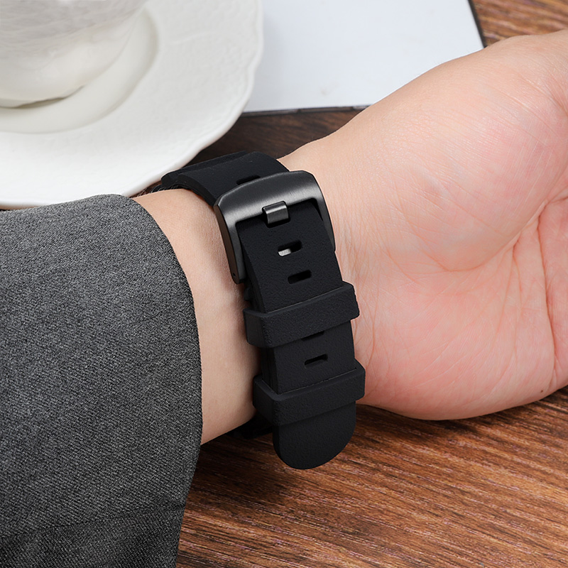 适配沛纳海硅胶表带男庐米诺胖大海PAM441 111蓝色运动橡胶带24mm - 图2