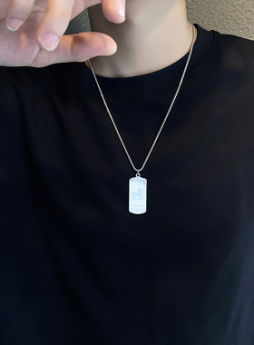 十二星座项链男生个性潮银色吊坠