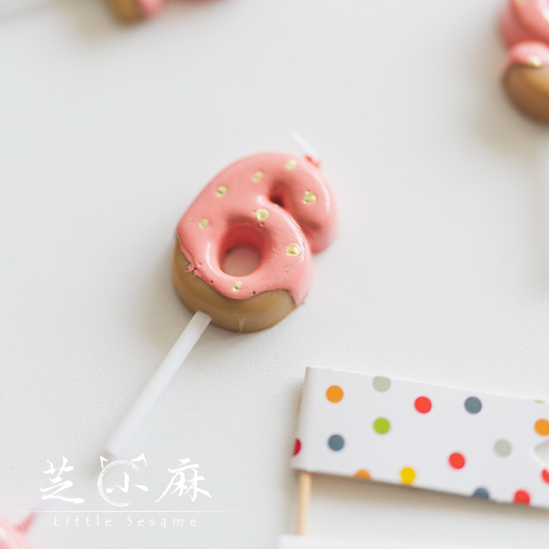 芝小麻猫咪狗狗粉色巧克力生日数字蜡烛草莓饼干派对宠物蛋糕装饰-图1