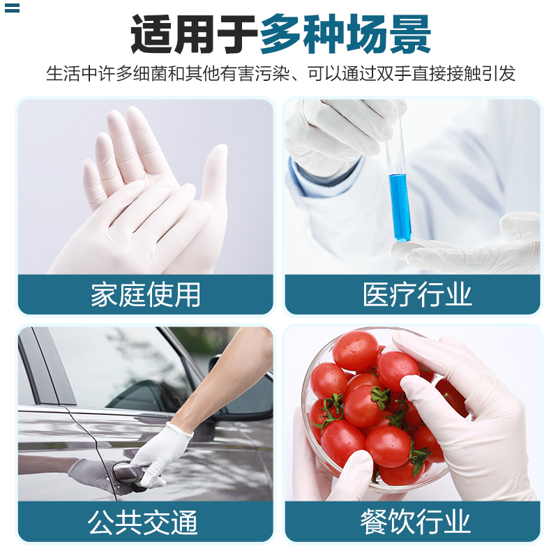 可孚医用橡胶手套一次性无菌乳胶医护检查外科家务丁腈加厚男pvc - 图0