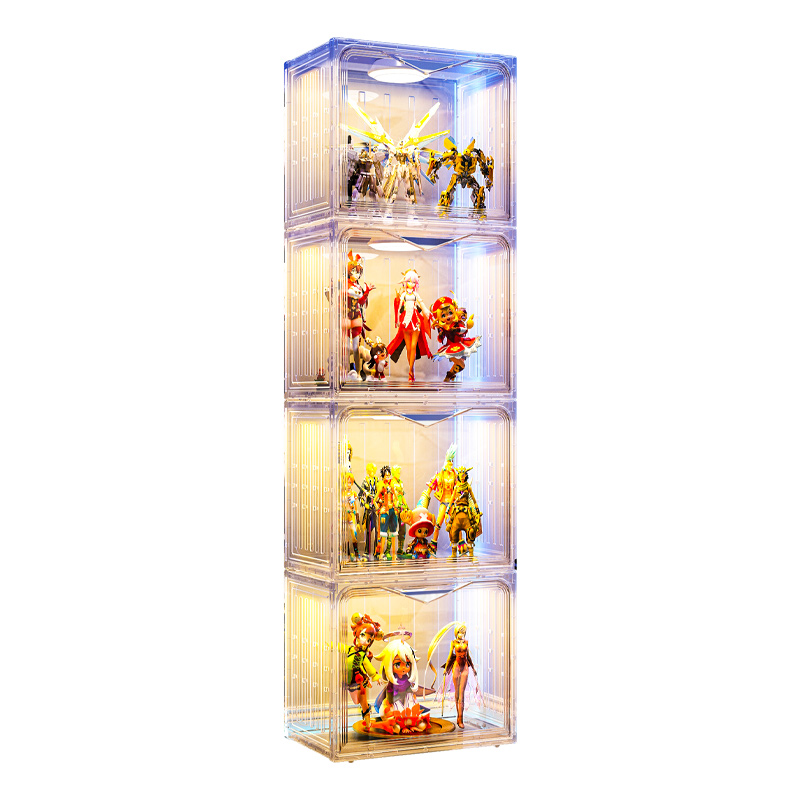 手办乐高展示柜家用装模型的防尘收纳盒子仿玻璃亚克力玩具陈列架-图2
