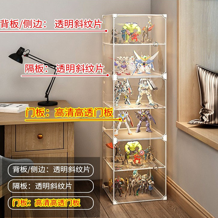手办展示柜英港适用乐高积木收纳盒家用盲盒透明玩具模型整理架子 - 图0