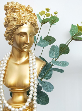 小众风客厅卧室金色头像装饰品