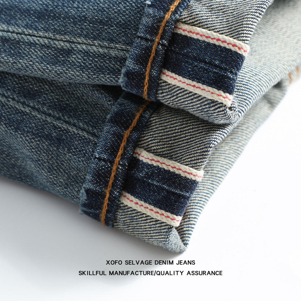 牛仔裤2026年新款男士夏款复古破洞休闲直筒宽松小脚赤耳九分裤子