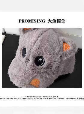 可爱猫咪棒球帽女秋冬搞怪鸭舌帽