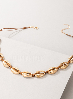 沙滩复古港风金属感锁骨链