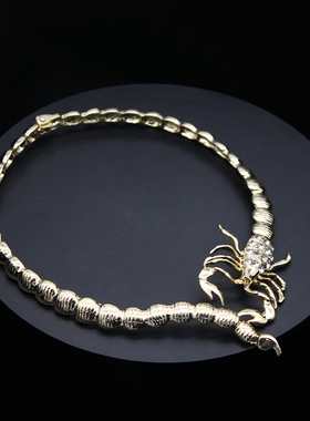 欧美小众设计金属竹节蝎子项圈