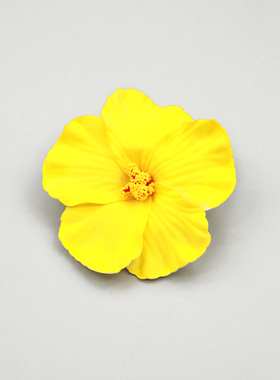 蓝色鸡蛋花发夹侧边假花
