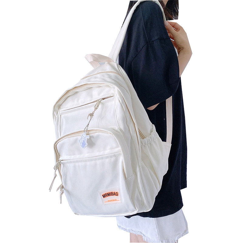 脸蛋多层女初中生小学生大学双肩包 脸蛋双肩背包