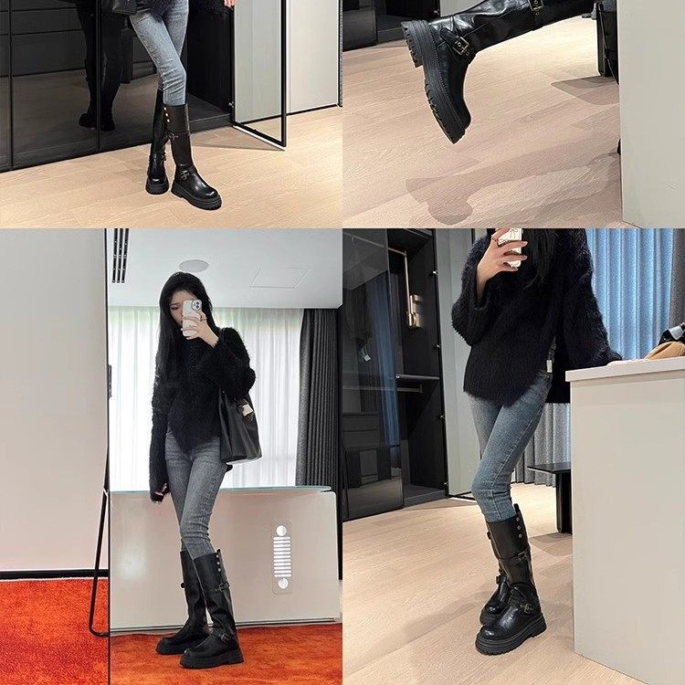 两中腿围女靴不过膝长靴胖MM加肥加宽厚底长筒靴女冬季新款骑士靴,淘宝优惠券,粉丝福利购,淘宝优惠卷