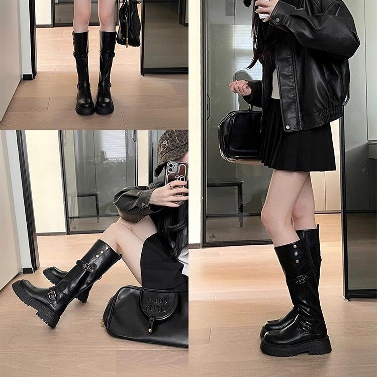 两中腿围女靴不过膝长靴胖MM加肥加宽厚底长筒靴女冬季新款骑士靴,淘宝优惠券,粉丝福利购,淘宝优惠卷