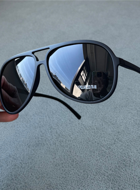 纪梵世超轻弹男士偏光太阳镜女大脸墨镜飞行员式黑色茶色开车高清