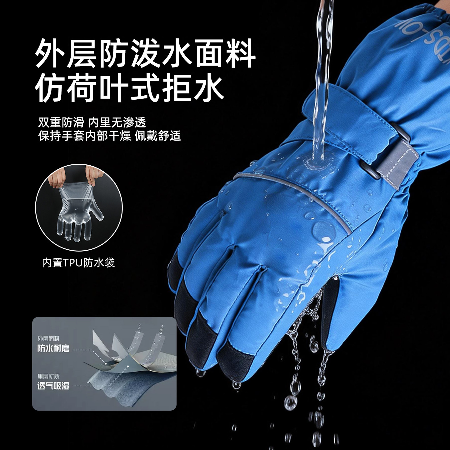 冬季儿童户外加厚保暖骑行男童玩雪五指防水防风女童加绒滑雪手套,淘宝优惠券,粉丝福利购,淘宝优惠卷