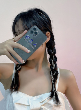 辣妹闪钻链条街头发夹街头