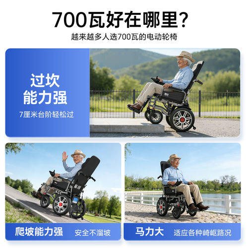 振邦电动轮椅折叠轻便智能全自动残疾人老年人老人专用可躺代步车 - 图0