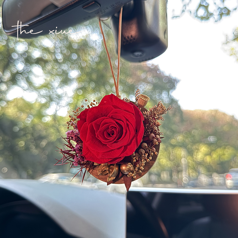 永生花汽车挂件2025新款女生精致高级感后视镜挂件车内挂饰香薰 - 图3