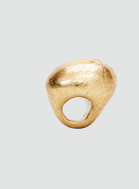 ZHUCHONGYUN秋季东方异形胡桃木贴箔戒指