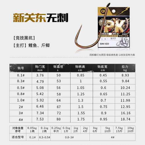 喜曼多正品孤独求败钛合金鱼钩升级细袖新关东角钩伊豆无刺极细钩 - 图2