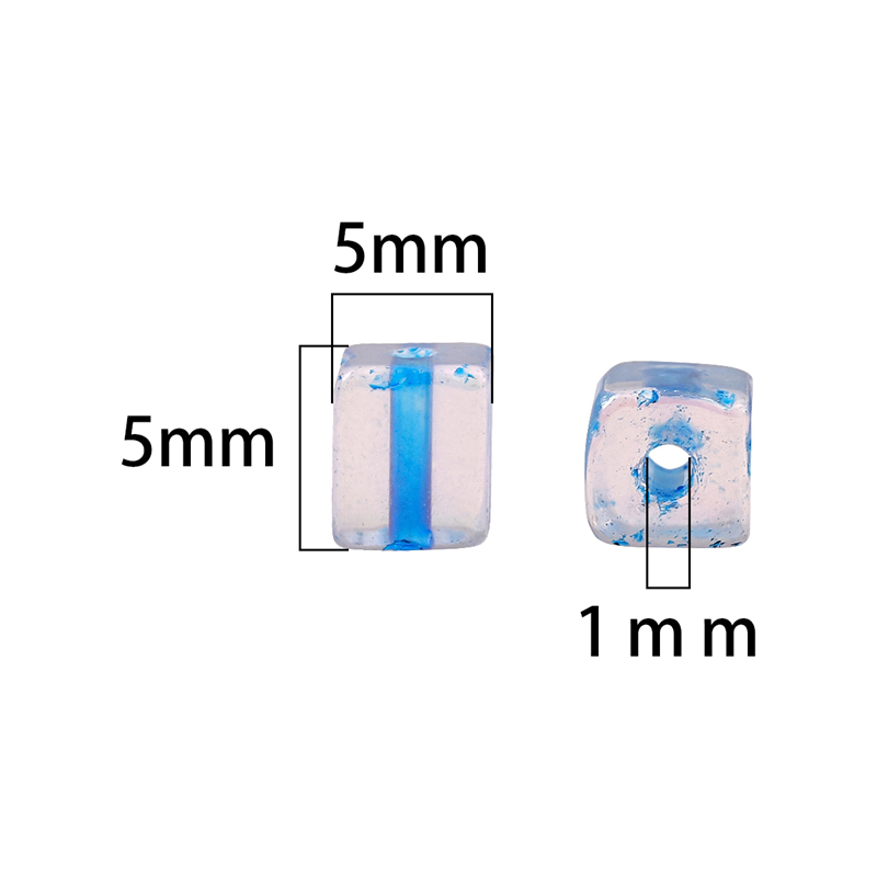 10克5mm透明幻彩色玻璃方糖米珠DIY手工耳环饰品手链项链配件材料 - 图2