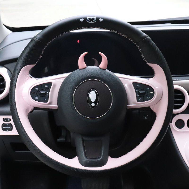 创意搞笑车载中控台显示屏小牛角方向盘恶魔角可爱汽车装饰品摆件,淘宝优惠券,粉丝福利购,淘宝优惠卷