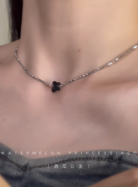 「蝴蝶满天星」碎银项链女款2025新款爆款高级感细款银色锁骨链潮