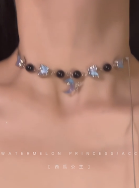 「魅族月蝶」抽拉蝴蝶项链女款2025新款爆款月亮吊坠锁骨链颈链潮