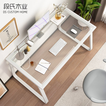 ການອອກແບບແບບຄອມພິວເຕີ desktop tempered glass office office minimalist student desk home economical writing desk table