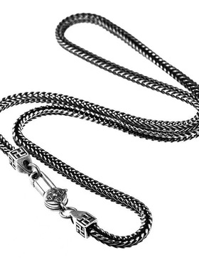 新款狐尾项链男士复古潮男简约粗