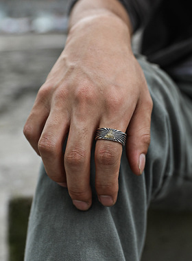 新品戒指潮流复古手工全知男女款