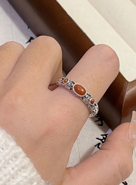 新款复古国风文艺范戒指百搭民族