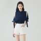 D-HARRY/Dihali's new summer commuter navy polka dot short-sleeved shirt DH232D96209D