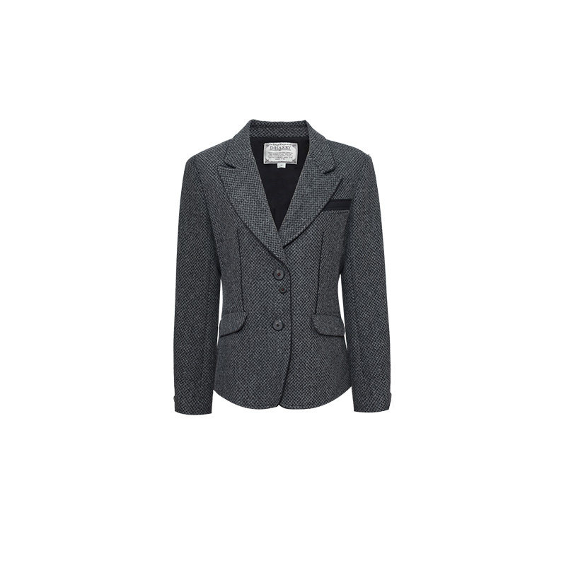 【明星同款】D-HARRY/迪哈利春秋复古学院花灰西装DH241A96870D,淘宝优惠券,粉丝福利购,淘宝优惠卷