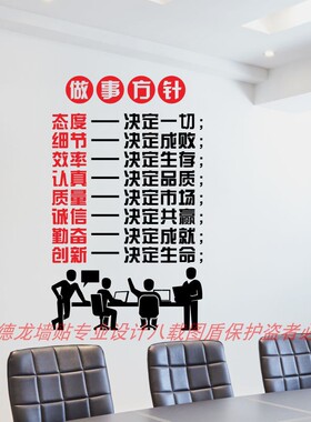 会议室员工自勉激励文字墙贴纸
