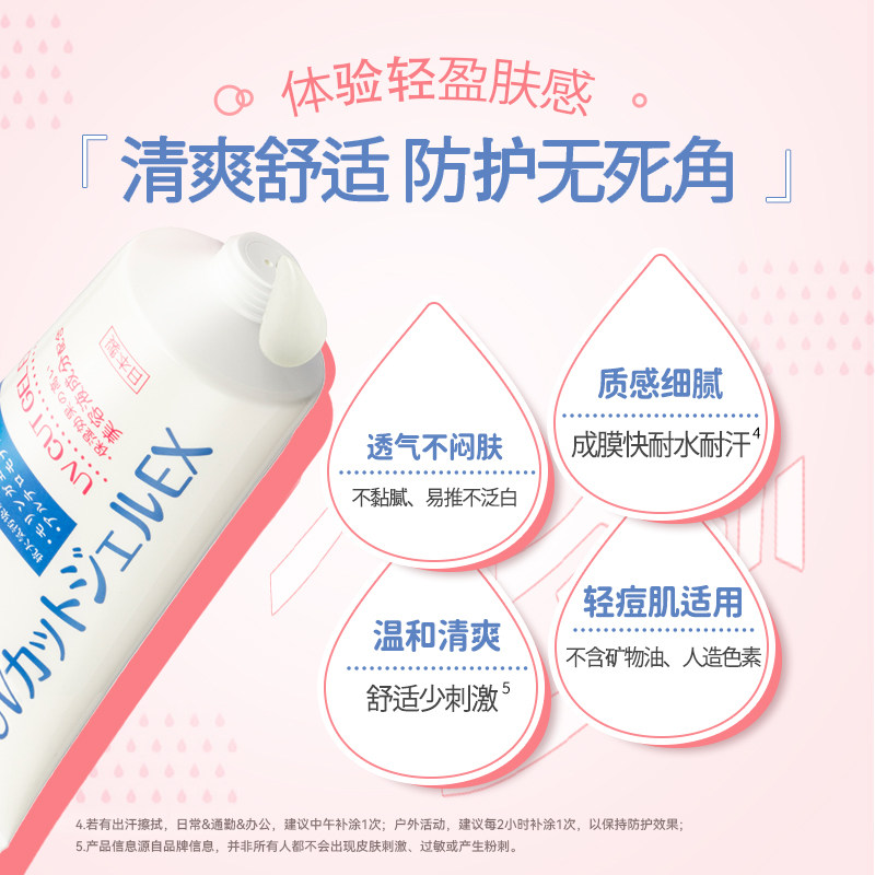 泉肌水感防晒霜隔离二合一面部油皮清爽不油腻学生女军训身体凝胶