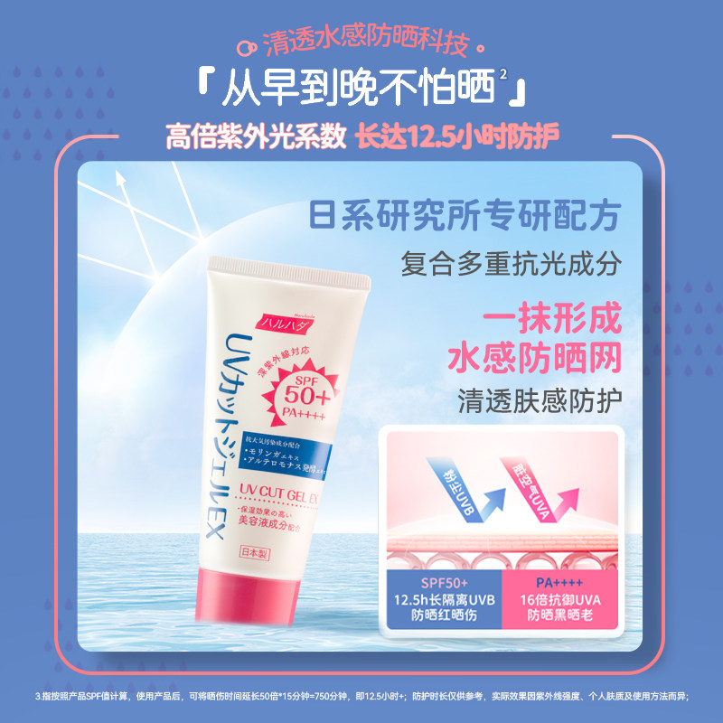 泉肌水感防晒霜隔离二合一面部油皮清爽不油腻学生女军训身体凝胶